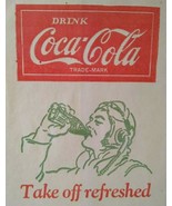 Coca-Cola Soda Bottle Dry Server Bag Flight Pilot Take Off Vintage NOS 1932 - £12.35 GBP
