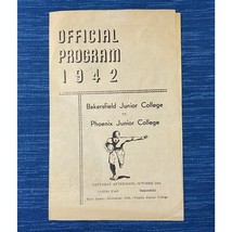 Football Program 1942 Bakersfield College Vs. Phoenix Coca Cola Peacock ... - £20.86 GBP