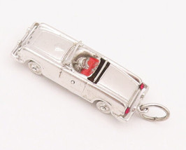 925 Sterling Silver Vintage Pendant Carved Car  Movable Wheels (OPENS)  ... - $56.22