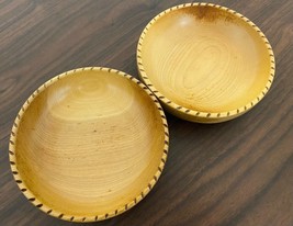 Vintage Wooden Salad Bowl Duo Hand Carved - £13.29 GBP