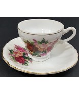 Floral W/Gold Trim Demi Footed Tea Cups &amp; Saucers Regency Set Of 2 Japan... - €14,74 EUR