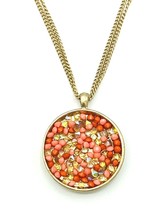 Kenneth Cole Orange Crystal Pendant Necklace - £22.50 GBP