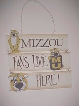 Missouri Tigers NCAA SEC Mizzou Fans Live Here Wooden Wall Hanger 10&quot; x 12&quot; - £16.15 GBP