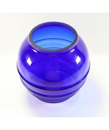 Vintage Round Blue Cobalt ALICJA Made in Poland Tiered Round Oval Art Gl... - £35.74 GBP