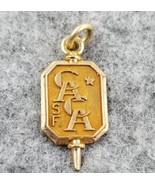 Vintage CACA SF Star Gold Tone Key Fraternal Charm Pendant  - $9.99