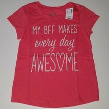 NWT Justice Pink Tee Girls Size 8 My BFF Makes Every Day Awesome White Glitter - £10.08 GBP