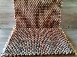 Set 4 Woven Wicker Rattan Natural Straw Rectangle Orange Green Placemats... - £18.52 GBP