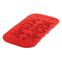 Mastrad Silicone Gingerbread Man &amp; Candy Cane Baking Pan / Mold - Red - $9.95