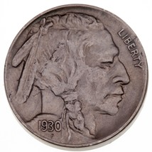 1930-S 5C Buffalo Nickel En Au État, Beau Léger Gris Couleur - $73.42