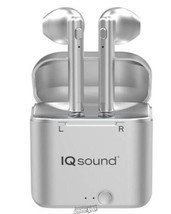 True-Portable Bluetooth True Wireless Earbuds Charging Case Silver IQ-235TWS - £18.97 GBP