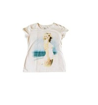Marilyn Monroe T Shirt-Juniors Size XLarge-White-Beach Swimsuit-Sam Shaw Photo - £15.48 GBP