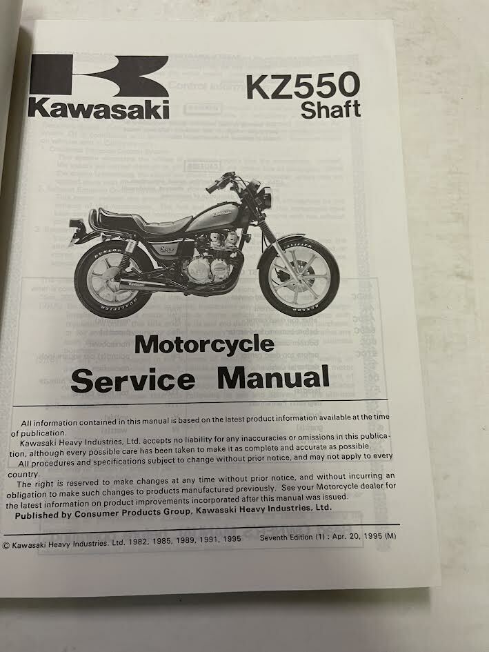 1983 1985 1988 1990 1994 Kawasaki KZ550 Arbre Service Réparation Shop Manuel OEM Item image 3