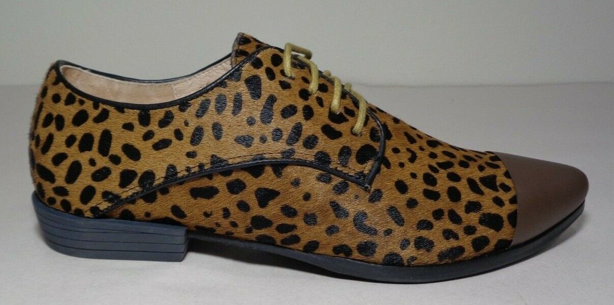Primary image for All Black Size 5 to 5.5 Eur 35.5 JAZZ TIPS Leopard Oxfords New Women's Shoes