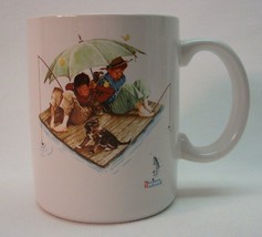 Vintage 1987 Norman Rockwell Museum Fisherman&#39;s Paradise Boys Fishing Mug Cup - £11.67 GBP