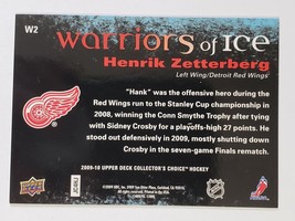 2009 - 2010 Henrik Zetterberg Warriors Of Ice W2 Nhl Hockey Card Upper Deck - £3.90 GBP