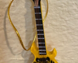 String Instrument Yellow Flame Warlock Wooden Guitar Tree Ornament 4 inches - $12.82