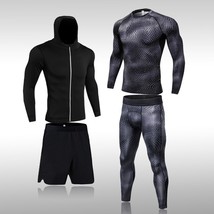 4 Pcs/Set Top Quality New Thermal  Men Sets Compression  Suit Sweat Quick Drying - £75.01 GBP