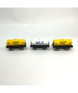 Thomas &amp; Friends Trackmaster Milk Tanker And Sodor Fuel Tankers Lot of 3. - $42.83 CAD