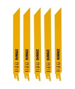 DEWALT Reciprocating Saw Blades, Straight Back, 8-Inch, 14 TPI, 5-Pack (... - £22.15 GBP