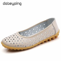dobeyping Breathable Women Summer Flats Genuine Leather Woman Shoes Slip On Cut  - £28.73 GBP