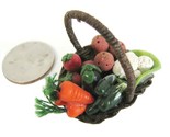 Vtg Mini Food Basket Dollhouse Veggies &amp; Fruit Carrots Coleslaw Artesian... - $13.86