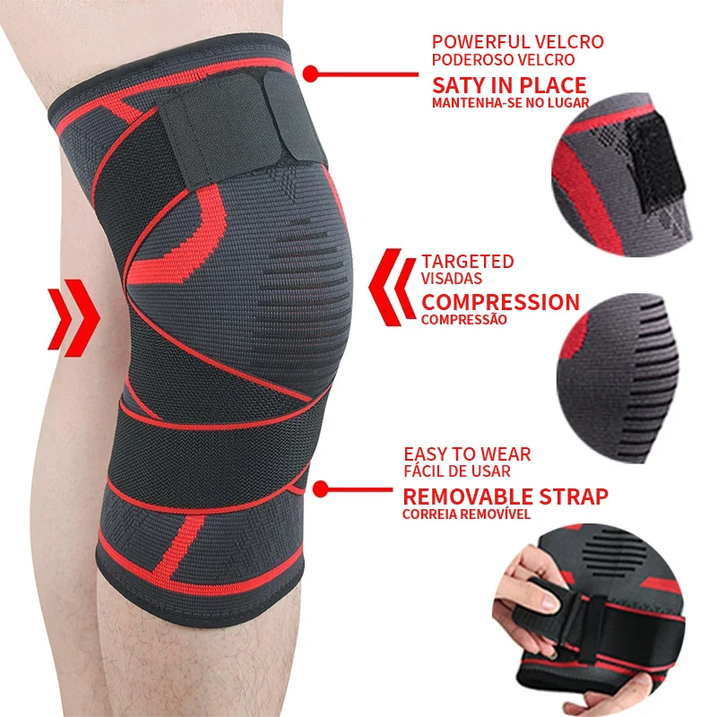 Sporting SKDK 1PCS Sportings Knee Pad Men Pressurized Elastic Knee Pads Support  - £23.52 GBP