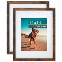 2 Pack 11x14 Picture Frame, Brown Poster Frame, Photo Display Wall Mount... - $22.86 CAD