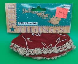 CRAFTS Mini Tree Skirts Red/Gold Flowers/Vines  8&quot; Yule Tidings Lot 4 - $4.00
