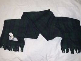 NEW Amana Woolen Mills green black Plaid Wool Scarf USA - £18.98 GBP