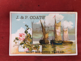 Antique 1860&#39;s  J &amp; P Coats Thread Trade Card #1 - £10.34 GBP