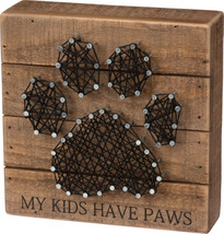 My Kids Have Paws Puppy Dog Cat Love String Art Box Sign Home Decor Decoration - £14.98 GBP