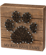 My Kids Have Paws Puppy Dog Cat Love String Art Box Sign Home Decor Decoration - £15.65 GBP