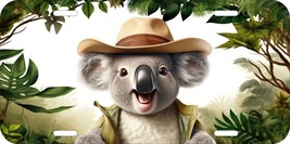 Koala Bear Australia Flag Hat Smiling Aluminum Metal License Plate 158 - £10.16 GBP+