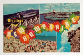 Greetings from New Hampshire NH Large Letter State Tichnor UNP Postcard c1960s - £4.73 GBP