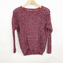 Eddie Bauer Chunky Loose Knit Sweater Pullover Boat Neck Red Black Size M - $216.34 MXN