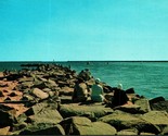 Breakwater Galilee Fishing Village Rhode Island RI UNP Chrome Postcard A6 - $2.92