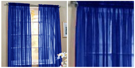 2 Panels Sheer Window Curtains Drapes Set 84" Rod Pocket Solid - RoyalBlue - P01 - £28.19 GBP