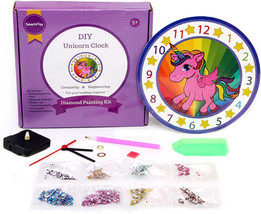 Unicorn Clock Diamond Painting Kits for Kids - Diamond Gem Art Kit ages 8-12 - £7.52 GBP