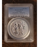 2019 2 Oz Silver 10 Mark GERMANIA &amp; COLUMBIA MS70 Coin Perfect - $3,632.99 MXN