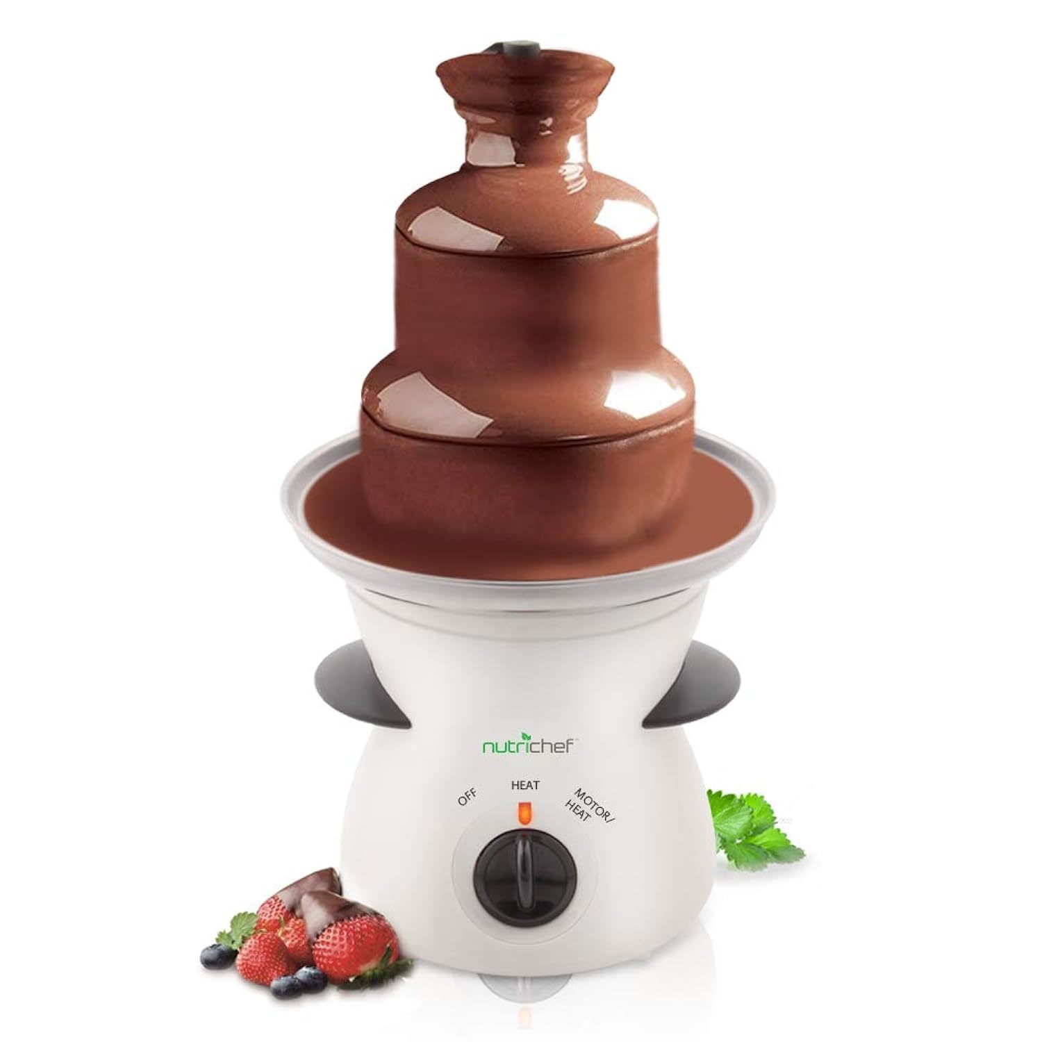 3 Tier Fondue Fountain-Electric Stainless Dipping Warmer Machine-Warm & Melt Cho
