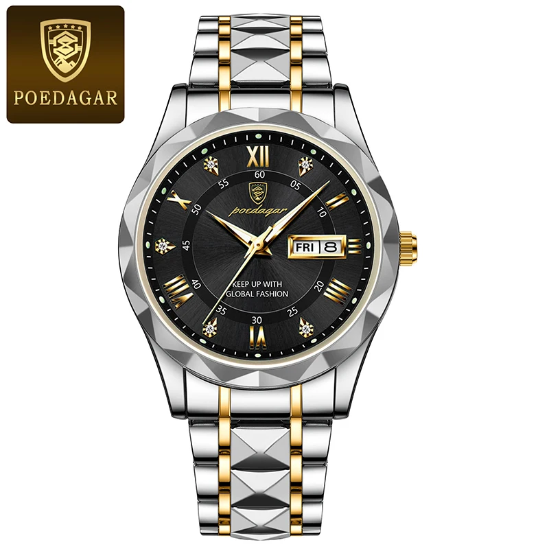 Men Luxury Watches Stainless Steel Quartz Wrsitwatches Male Auto Date Cl... - £27.60 GBP