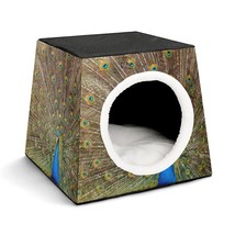 Mondxflaur Peacock Cat Beds for Indoor Cats Cave Bed 3 in 1 Pet House - £26.36 GBP