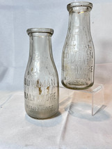 2 Milk Dairy Bottles Fairfield Farms Dairy Bowman Baltimore MD Ribbed St... - $29.65