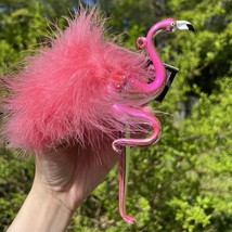 Robert Stanley Large Blown Glass Jeweled Feathered Flamingo Christmas Or... - $15.00