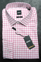 Camicia Da Uomo Hugo Boss Hank Kent Slim Fit In Cotone Stretch Rosa Med ... - £48.05 GBP