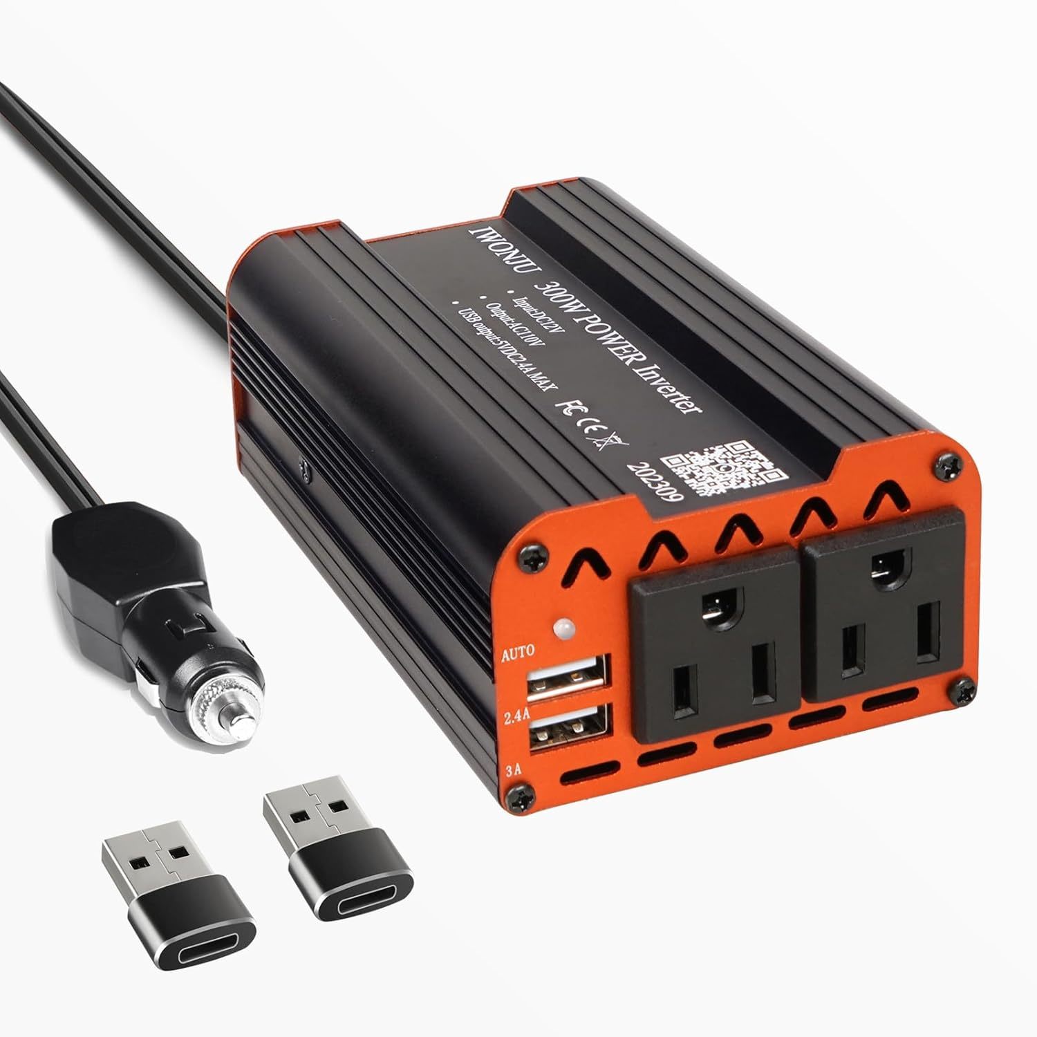 Vehicle 300W Power Inverter Dc 12V To 110V Ac Vehicle Truck Rv Inverter ... - $39.95