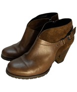 Clarks Artisan Mission Parker Leather Heeled Ankle Chelsea Bootie Brown 7.5 - $63.62 CAD