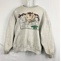 VTG Looney Tunes Taz Sweatshirt XXL Warner Bros Graphic Pullover Gray 1994 90s - £39.47 GBP