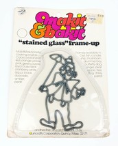 Vintage Makit Bakit Stained Glass Sun Catcher Frame Only Happy Clown w/ Tiny Um - £13.22 GBP