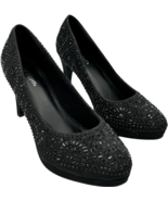 Silver Slipper Women&#39;s Romance Embellished Black mixed sizes left:8.5M r... - $25.04